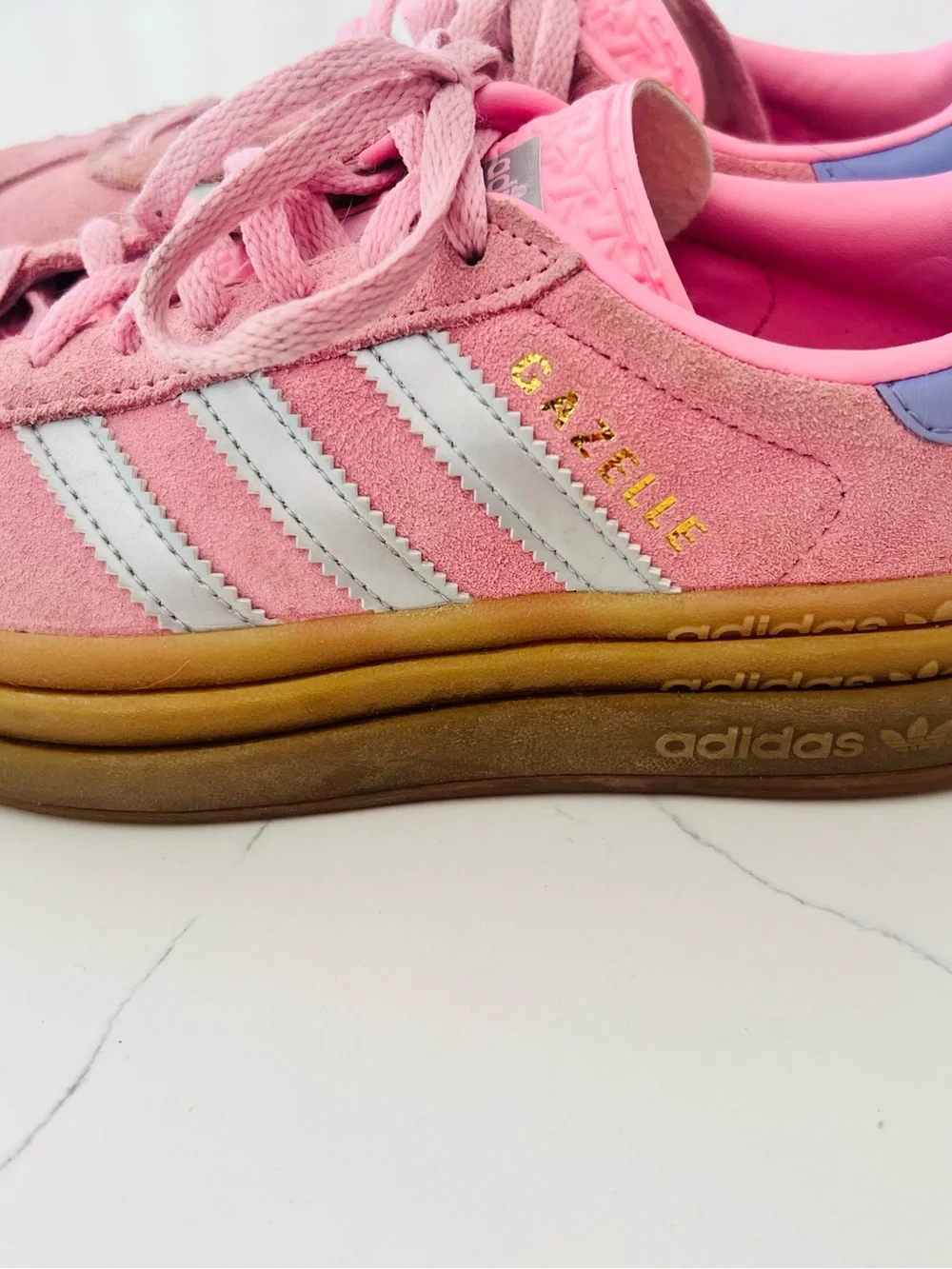 adidas Gazelle Girls’ Pink Suede platform Sneakers